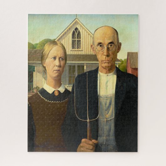 American Gothic Grant Wood Puzzle (Vertikal)