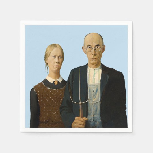 American Gothic Grant Wood Serviette (Vorderseite)