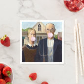 American Gothic Grant Wood Serviette (Beispiel)