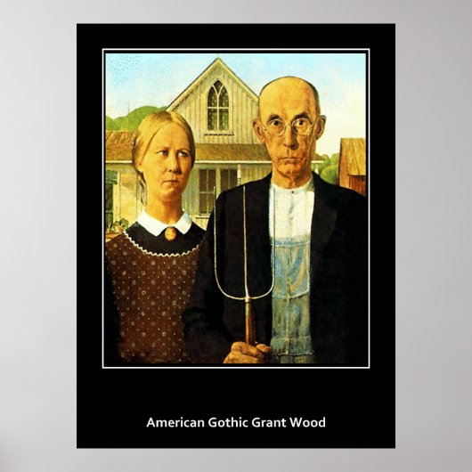 American Gothic Grant Wood Vintage Poster (Vorne)