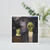 American Gothic Halloween Einladung (Stehend Vorderseite)