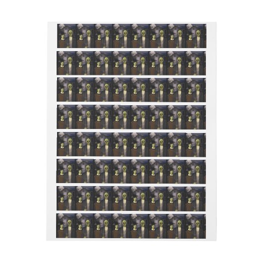 American Gothic Halloween Rundum-Adressaufkleber (Bogen)