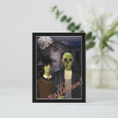 American Gothic Halloween Spuk Haus Postkarte (Stehend Vorderseite)
