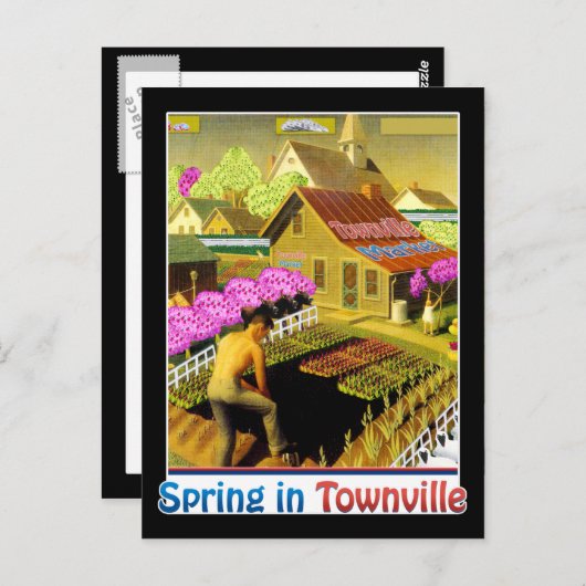 American Gothic Halloween Spuk Haus Postkarte (Vorne/Hinten)