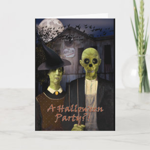 American Gothic Halloween Spukhaus Einladung