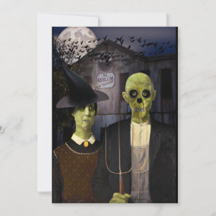 American Gothic Halloween Spukhaus Einladung