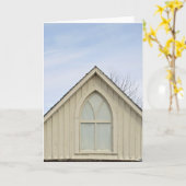 American Gothic House Window Grußkarte Karte (Gelbe Blume)