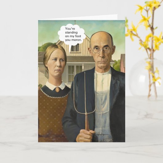 American Gothic Karte (Gelbe Blume)