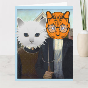 AMERICAN GOTHIC KATZE JUBILÄUMS ÜBERGRÖSSE KARTE