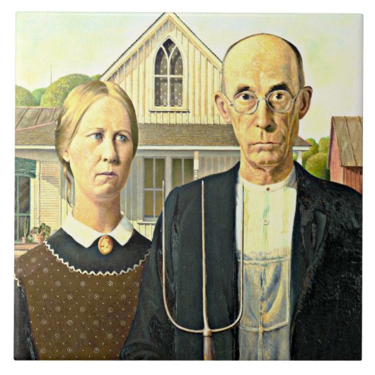 American Gothic, Kunstmalerei Fliese (Vorderseite)