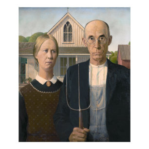 American Gothic: Landleben armer Farmer aus ländli Fotodruck