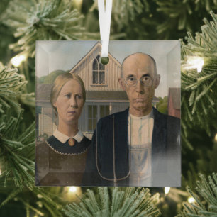 American Gothic: Landleben Armer ländlicher Landwi Ornament Aus Glas