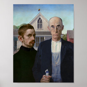 American Gothic mit dem Pride-Poster Poster