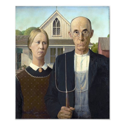 American Gothic Painting by Grant Wood Fotodruck (Vorne)