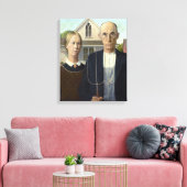 American Gothic Painting by Grant Wood on Leinwand (Insitu (Wohnzimmer))