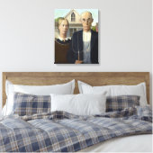 American Gothic Painting by Grant Wood on Leinwand (Insitu (Schlafzimmer))