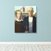 American Gothic Painting by Grant Wood on Leinwand (Insitu (Holzboden))