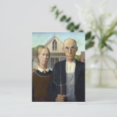 American Gothic Painting by Grant Wood Postkarte (Stehend Vorderseite)