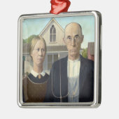 American Gothic Painting by Grant Wood Silbernes Ornament (Links)