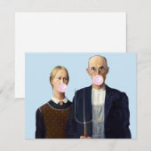American Gothic Pärchen blasen Kaugummi (Vorne/Hinten)