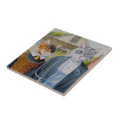 American Gothic Parody Malerei Wasserfarben Art Fliese (Seite)