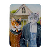 American Gothic Parody Malerei Wasserfarben Art Magnet (Vertikal)