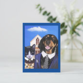 American Gothic Parody Spoof Postkarte (Stehend Vorderseite)