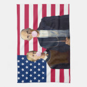 American Gothic Pink Bubble Gum USA Flag Geschirrtuch (Vertikal)