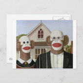 American Gothic Sock Affen Postkarte (Vorne/Hinten)