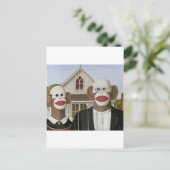 American Gothic Sock Affen Postkarte (Stehend Vorderseite)