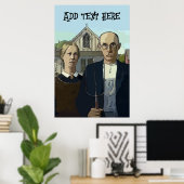 American Gothic, Text Poster hinzufügen (Heimbüro)