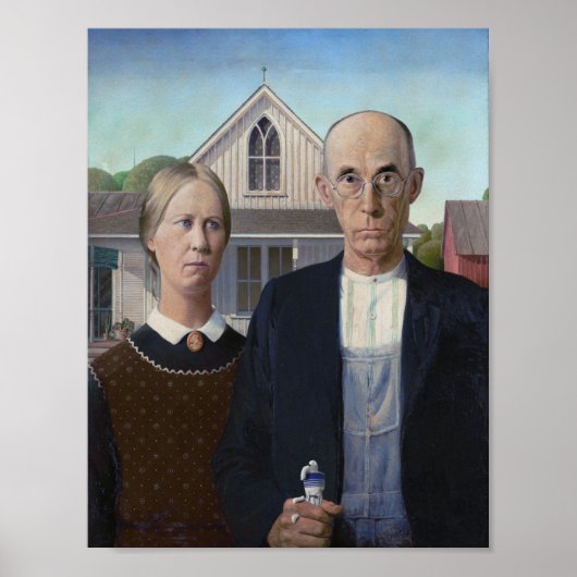 American Gothic - toothpaste tube squeezing Poster (Vorne)
