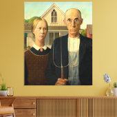 American Gothic von Grant Wood (1930) Leinwanddruck (Insitu (Wohnzimmer))