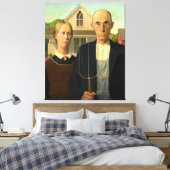 American Gothic von Grant Wood (1930) Leinwanddruck (Insitu (Schlafzimmer))