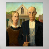 American Gothic von Grant Wood (1930) Poster (Vorne)