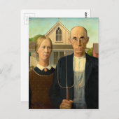 American Gothic von Grant Wood (1930) Postkarte (Vorne/Hinten)