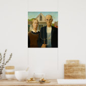 American Gothic von Grant Wood Poster (Küche)