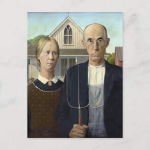 American Gothic von Grant Wood Postkarte