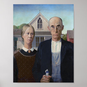 American Gothic - Zahnpastatube quetschendes Poste Poster