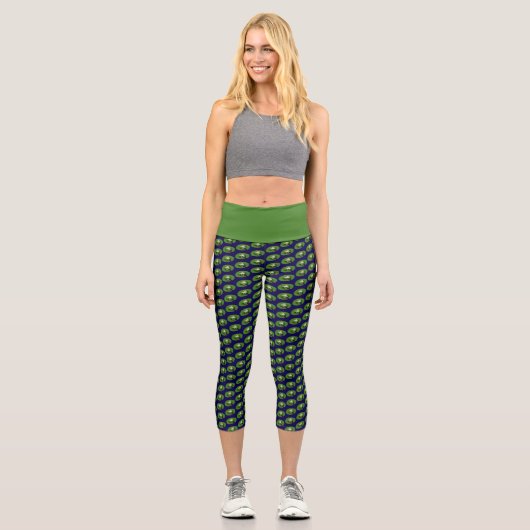 American Green Tree Frog Lily Pad Capri Leggings (Vorderseite)