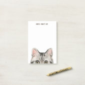 American Grey Tabby Cat | Bearbeiten von Text Cat- Post-it Klebezettel (Auf Schreibtisch)