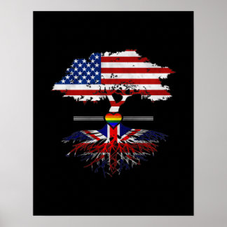 American Groots British Roots Gay Heart LGBT Pride Poster