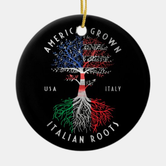 American Groots Italia Roots Italienische Flagge N Keramik Ornament (Vorne)