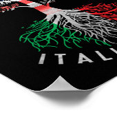American Groots Italia Roots Italienische Flagge N Poster (Ecke)