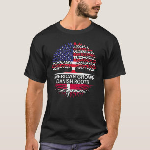 American Ground Danish Roots Danemark Flag Frauen  T-Shirt