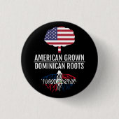 American Ground Dominican Roots National Flag Button (Vorderseite)