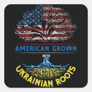 American Ground Ukrainian Roots USA Flag Venezuela Quadratischer Aufkleber