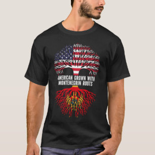 American Ground with Montenegrin Roots USA Flag T-Shirt