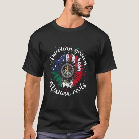 American Grove Mexican Roots Cinco De Mayo Sunflow T-Shirt (Vorderseite)