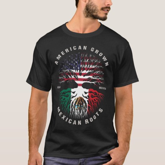 American Grove Mexican Roots MEXICO Flag T-Shirt (Vorderseite)